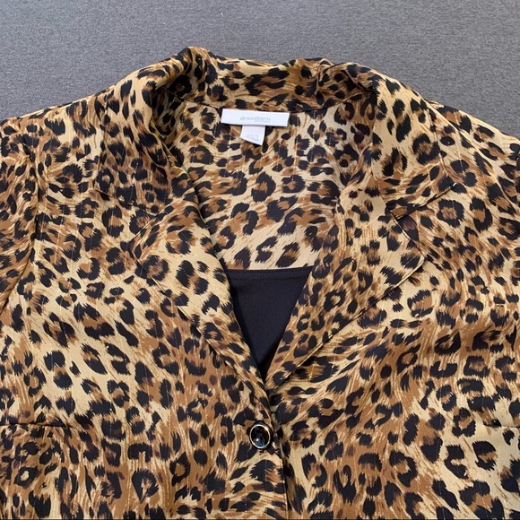 DressBarn leopard sheer with cuffed sleeve sz 14/16 - Picture 2 of 9